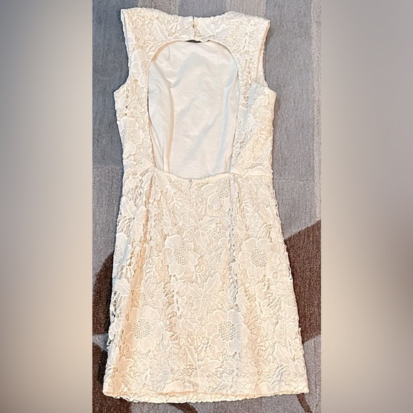 Zara Sleeveless Open Back Crochet Lace Mini Sheath Dress - Picture 7 of 7